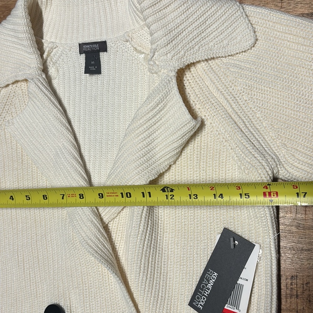 Kenneth Cole Reaction Shawl Collar Cotton Blend Cardigan Sweater Size XS (5) - Picture 3 of 7